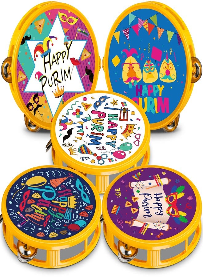 Lukmaa 20 Pcs Happy Purim Tambourine Noisemaker Purim Percussion Musical Instruments Festivities Begin with Noise Maker for Happy Day Party Birthday Supplies - Image 1